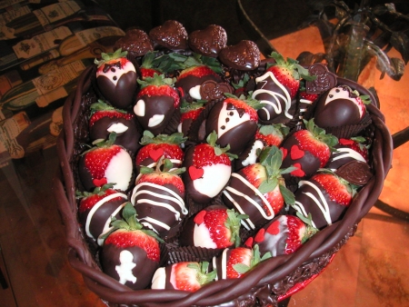 Chocolate Basket & Decorated Strawberries