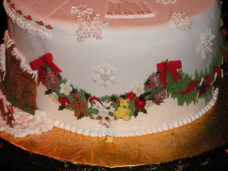 Christmas Cake w/ Wreath & Toys