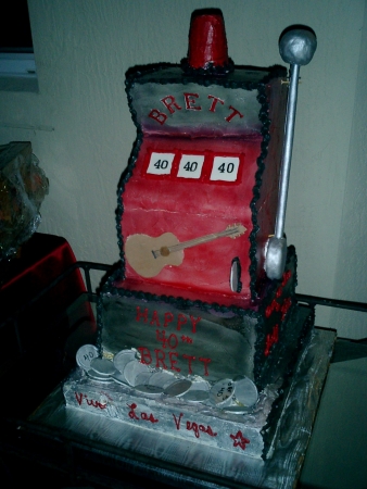Life Size Slot Machine Cake w/ Sugar Coins & Handle