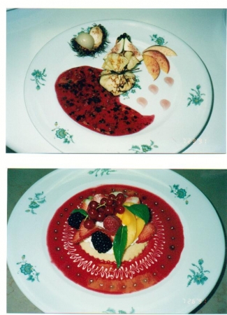 Exotic Fruit Plate (top) & Fresh Fruit Tarte (bottom)
