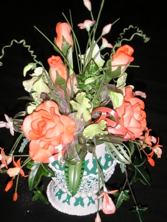 Sugar Vase & Sugar Wedding Topper Bouquet