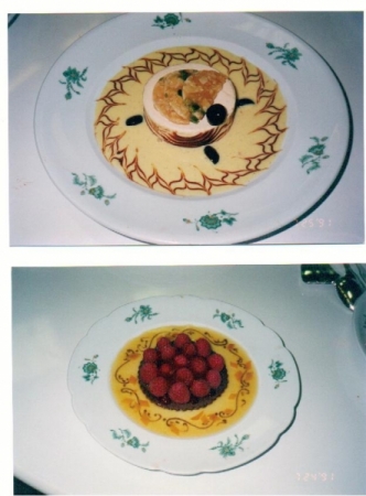 Cherry Custard (top) & Raspberry Tart (bottom)